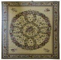 HAND TIED AUBUSSON-STYLE WOOL RUG, 8'10" X 12'1"