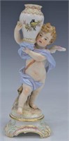 MEISSEN PORCELAIN STANDING WINGED PUTTO FIGURE