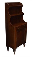 SMALL FRENCH MAHOGANY SHELVED CABINET, 20TH C
