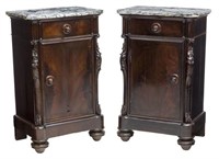 (PAIR) FRENCH MAHOGANY BEDSIDE CABINETS