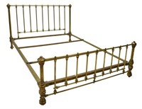ANTIQUE FRENCH BRASS BED, 19TH C.