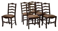 (6) THEODORE ALEXANDER LEATHER SEAT DINING CHAIRS