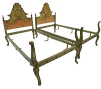 (2) CONTIINENTAL PARCEL GILT BEDS, 19TH C.