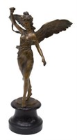 CONTINENTAL METAL FIGURAL SCULPTURE OF ANGEL