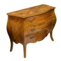 FRENCH MARQUETRY BOMBE COMMODE