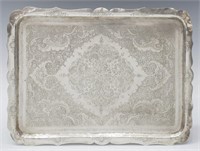 ENGRAVED PERSIAN .875 SILVER SERVICE TRAY