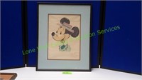 Mickey Mouse Signed Marker Drawing in Frame