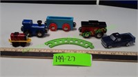 Wooden Magnetic Toy Train Cars