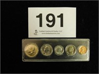 1964 US year set coins in Whitman holder, 5 coins