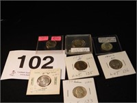 Seven War nickels, graded by someone else