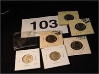 Seven War nickels, graded by someone else