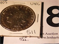 1903 Morgan silver dollar,  may be uncirculated
