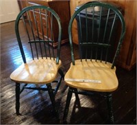Pair of Wood Dining Chairs