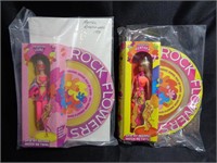 2 Vintage Rock Flowers Dolls New In Box