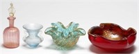 4 Pieces of Vintage Italian Art Glass
