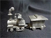 3 Miniature Pewter Train Sets