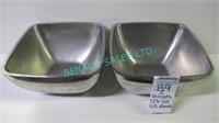 2X, 12"D VOLLRATH S/S THICK SQUARE BOWLS