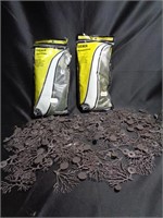 2 Bags of Lichen and Many Brown Plastic Trees