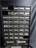 43 Drawer / Slot Tall Metal Organizer with items