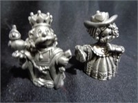 2 Small Pewter Figures