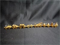 Miniature Gold Color Train with Glass Balls