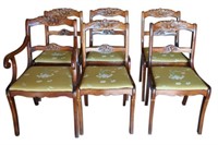 6 Vintage Mahogany Dining Chairs