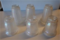 6 Iridescent Etched Antique Glass Shades