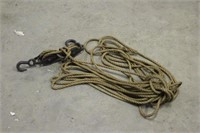 Vintage Block And Tackle With Rope