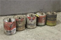 (5) Vintage Tin Fuel Cans