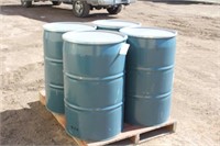(4) 55-Gallon Steel Food Grade Barrels With