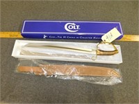 Colt Bone Handled Steel Bowie Knife with Brass
