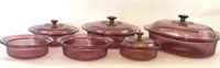 Visions Cookware Set of 6 in Cranberry