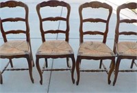 Country French rush seat chairs