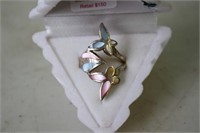 Sterling Silver Mother of Pearl Ring, Size 5
