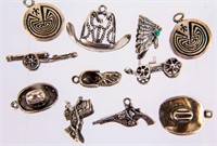 Jewelry Lot of 11 Sterling Silver Figural Charms