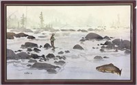 Ed Totten Framed Original Water Color