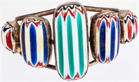 Jewelry Sterling Silver Colorful Cuff Bracelet