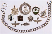 Jewelry Lot of Sterling Silver Charms & Bracelet