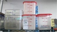 LOT, 5 ASST SIZE MEASURING BINS (ONLY 3 W/ LIDS)