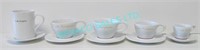 LOT, 2.5 SHELVES OF BRANDED CUPS + SAUCERS
