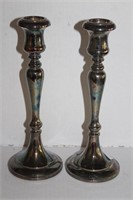Two Silver Plate Candle Sticks