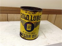Vintage Gold Lube 1 QT Motor Oil Can