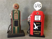 2 pcs. Vintage Novelty Gas Pumps - Sinclair & Gull