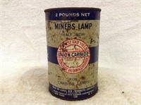 Vintage Union Carbide Miners lamp can