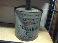 Vintage Mobil Oil 5 Gal C Can