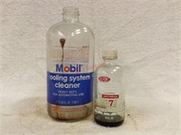Pair of Vintage Glass Mobil and Dupont bottles
