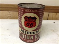 Vintage premium Phillips 66 1 QT motor oil can