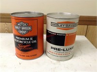 Lot of 2 Harley Davidson Motorcycle 1 QT oil cans