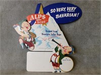 Vintage Alps Brau Beer Cardstock POS Display