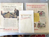 Lot of 3 Early advertising Texaco, 30's 40's & Amo